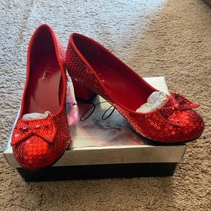 Red Sequin Round Toe Heels - Wizard of Oz